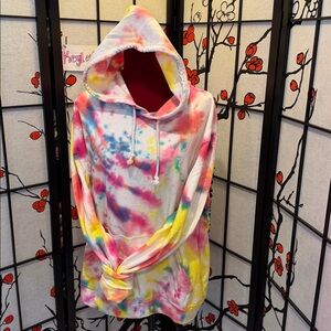 #68. Colorful custom made Tie-Dye Hoodie. Xl